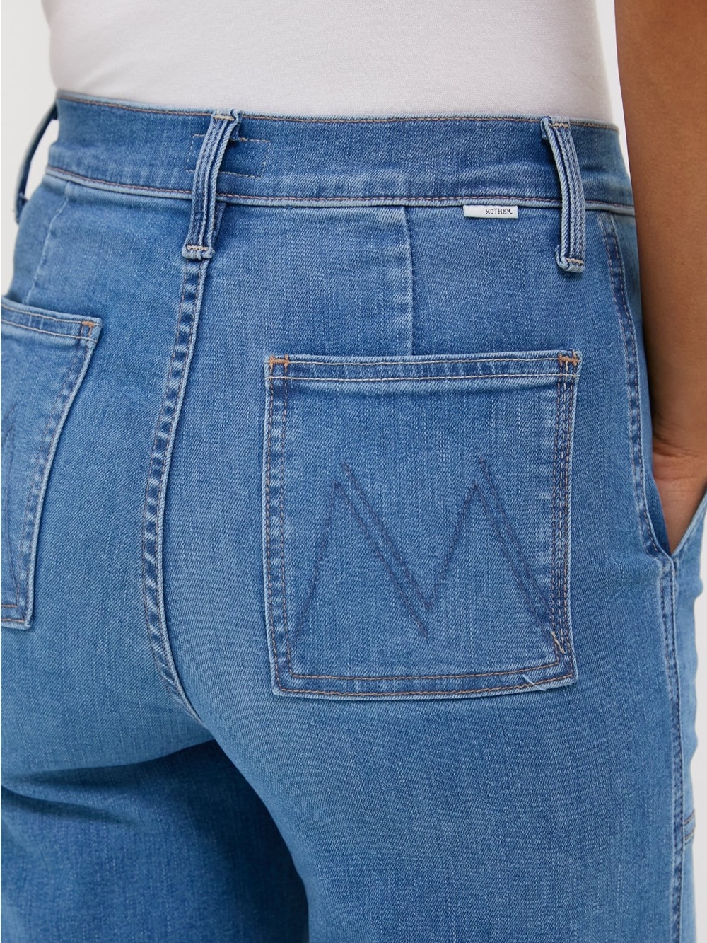 Mother The Stitch Up Maven Flood Jeans in Ride Hard, Live Louder - Picture 14 of 15
